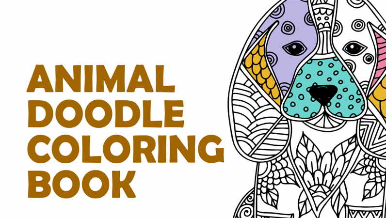Animal doodles destress coloring book