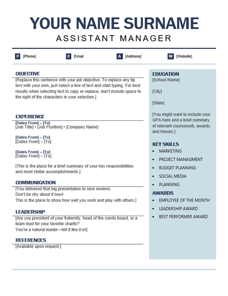 Organized modern resume Organized modern resume