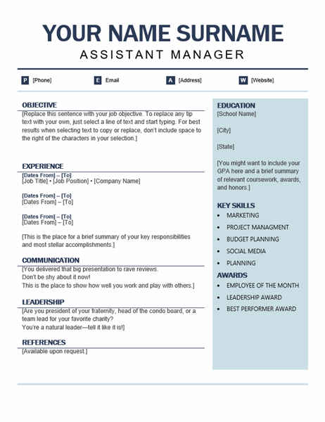 Organized modern resume