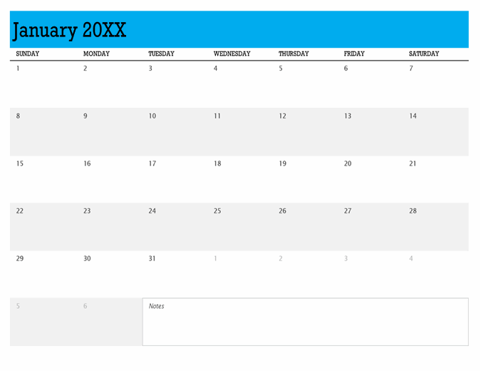 Any year calendar (single month per tab)