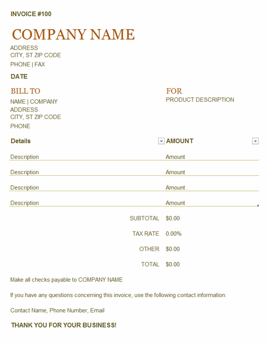 invoice templates in excel free excel download