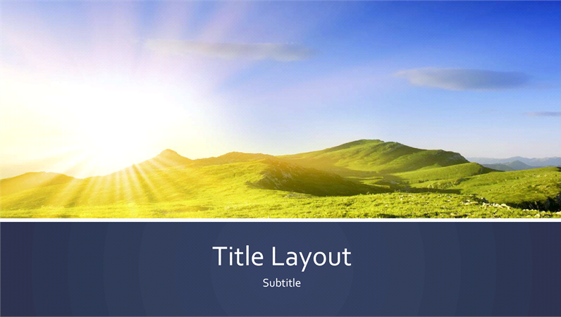 Blue banded nature presentation with mountain sunrise photo (widescreen) Blue banded nature presentation with mountain sunrise photo (widescreen)