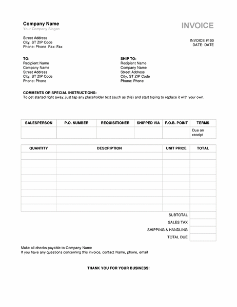 View Invoice Template Free Doc Pics