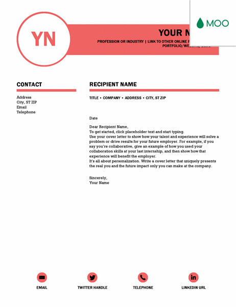 Polished cover letter, designed by MOO Polished cover letter, designed by MOO