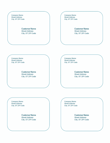 Shipping labels (Blue Background design, 6 per page)