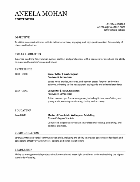 Resume (chronological)