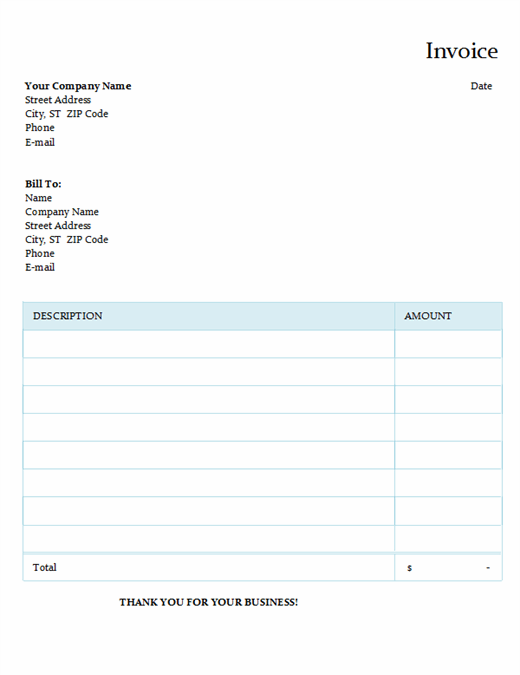 invoice template download free word