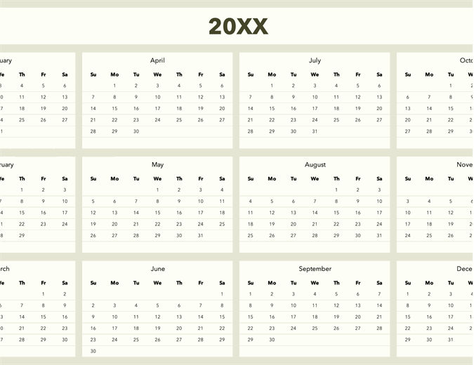 Calendar creator (any year)