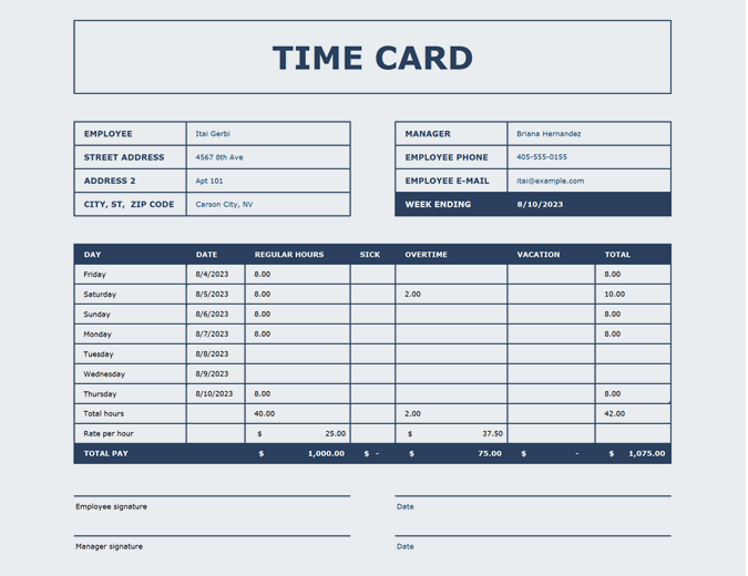 time sheet