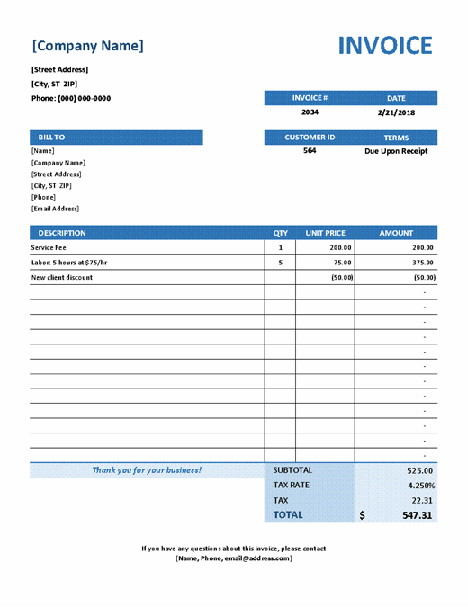 30+ Free Invoice Template To Print Gif