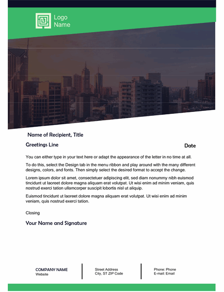 Business letter (Green Forest design)