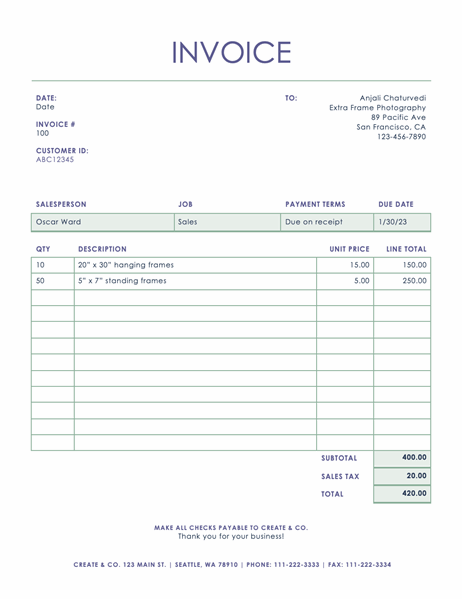 Editable Simple Billing Form Client Invoice Invoice Template in Canva Services invoice Small Business Invoice Printable Invoice