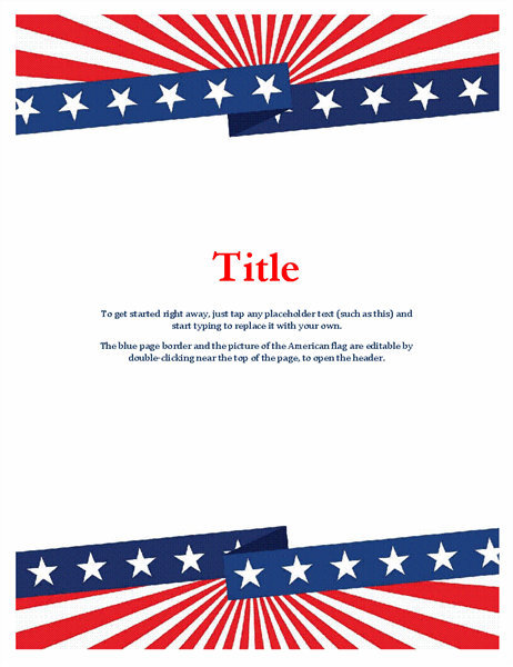 American flag flyer with header and footer