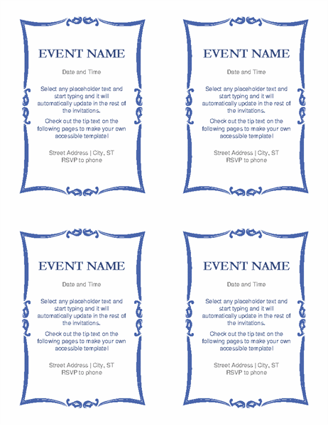  Templates For Invitations In Word Bingercaptain
