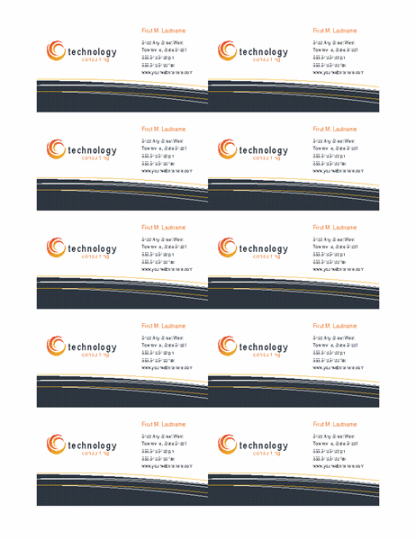 Technology business card (10 per page)
