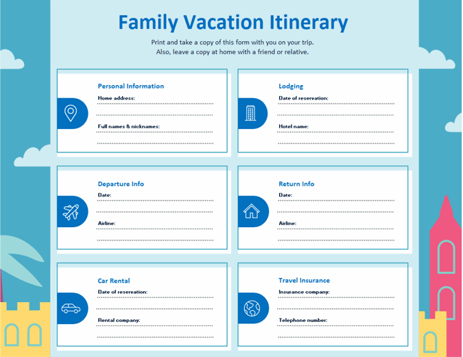 Family vacation itinerary