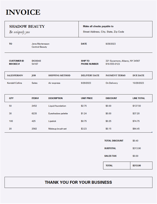 format nota kontan