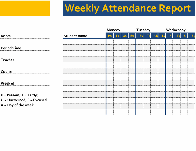 Weekly attendance report