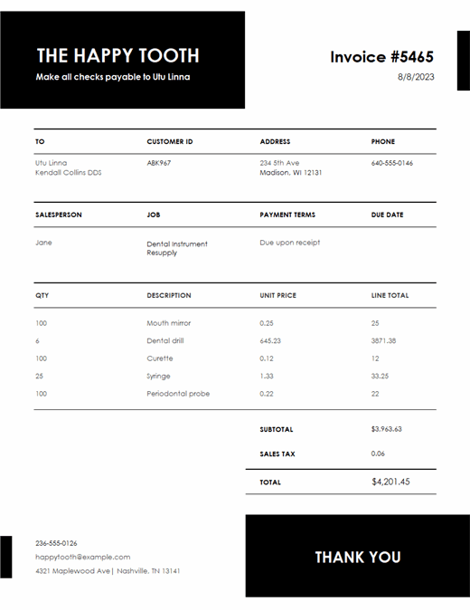 microsoft office invoice template excel