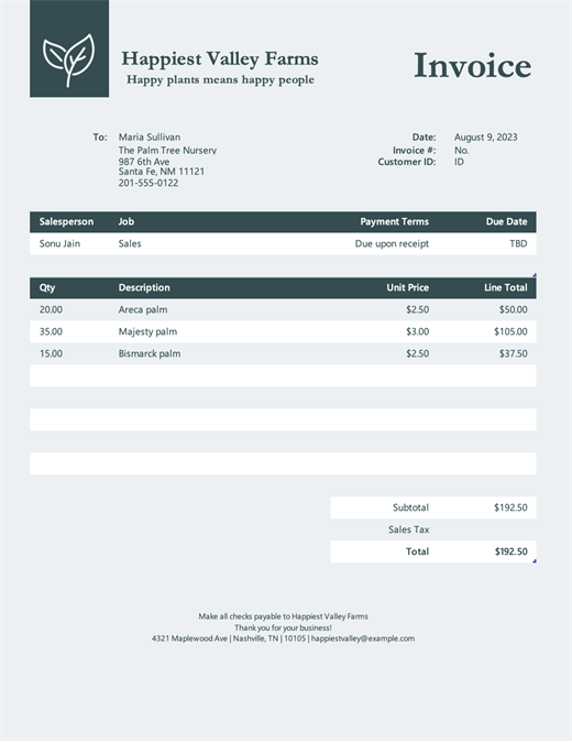 Excel Invoice Template Free Download For Mac