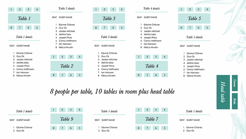 10 Wedding Seating Chart Template Excel Template Guru