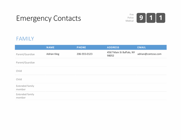 emergency contact review