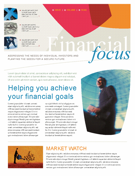 Financial business newsletter (2 pages)
