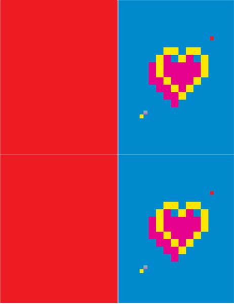 Pixel heart Valentine's card