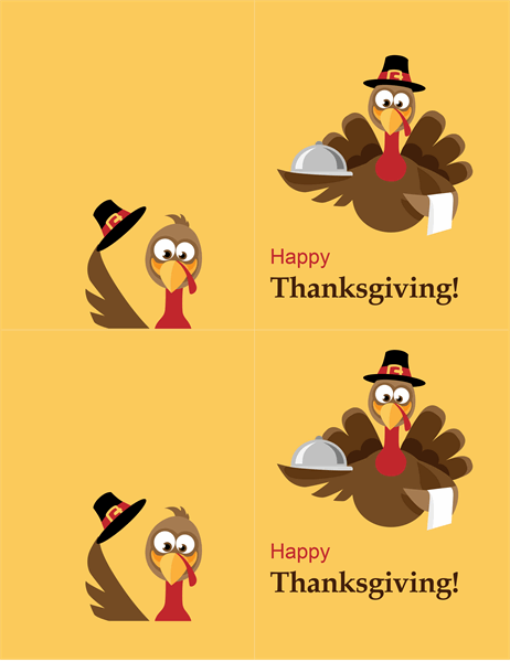 Cheerful turkey Thanksgiving card