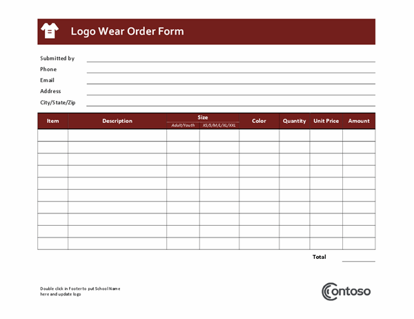 Logowear order form