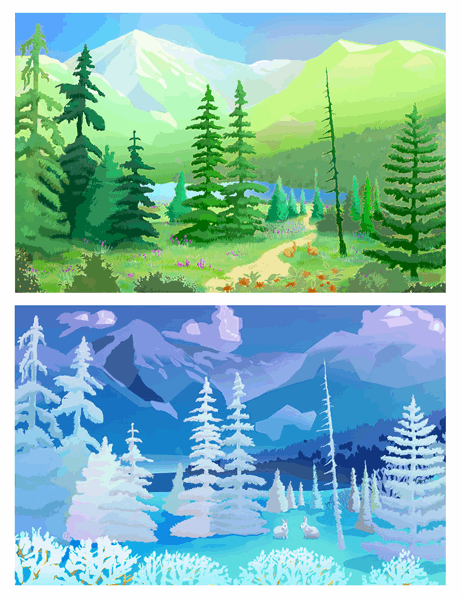 Wilderness scenes  greeting cards (half-fold)