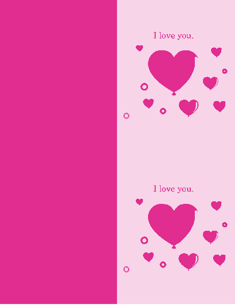 Heart balloons Valentine's card