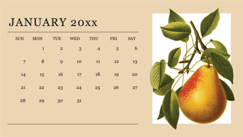Botanicals monthly calendar Botanicals monthly calendar