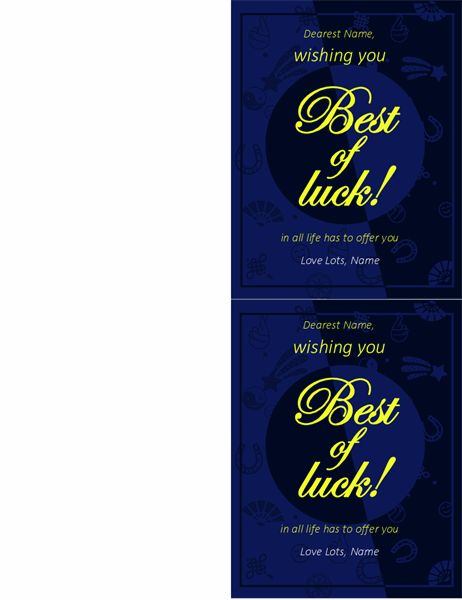Best of luck card