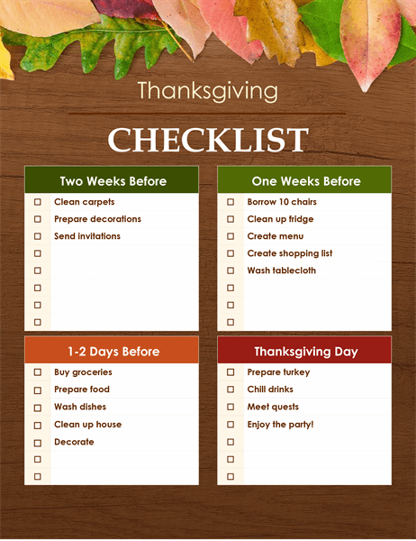 Thanksgiving Checklist