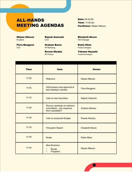 meeting agenda sample pdf