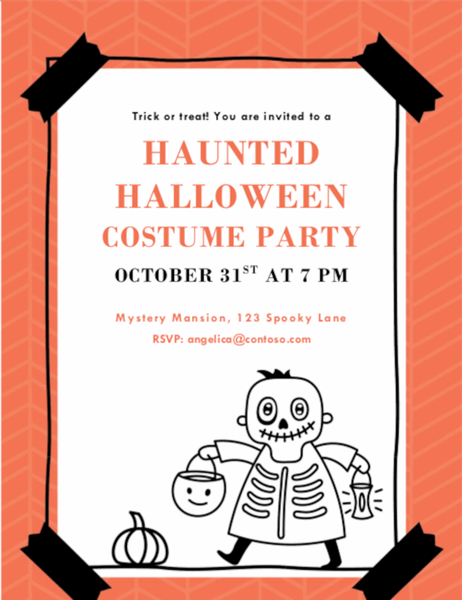 Skeleton Halloween invitation