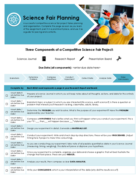 Science fair planner Science fair planner