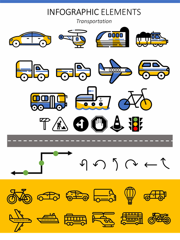 Infographic elements transportation