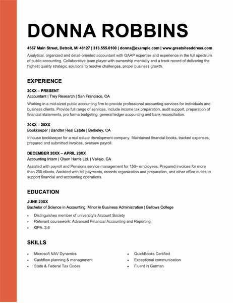 Simple resume