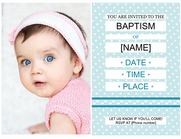 Photo baptism invitation
