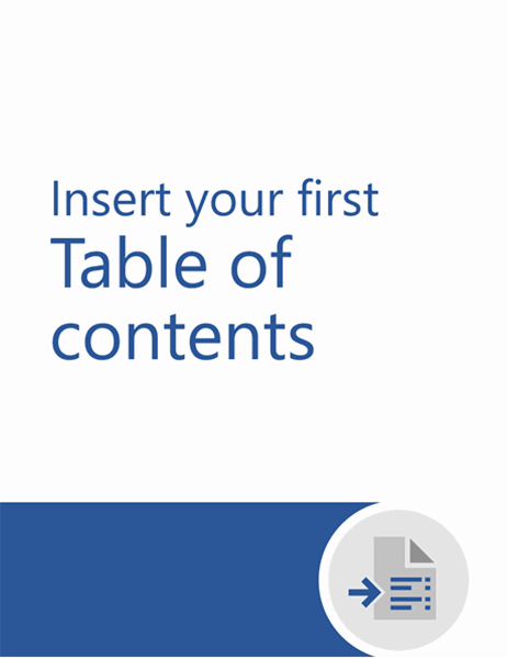 Insert your first table of contents tutorial