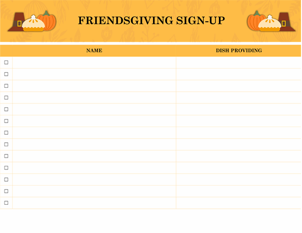 Friendsgiving Sign up