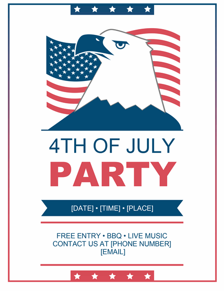 Eagle and flag Fourth of July flyer