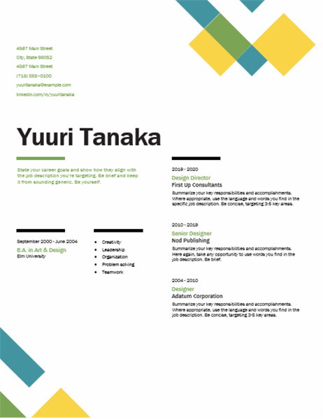 free downloadable resume templates for word 2010