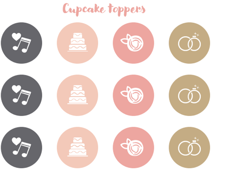 Wedding shower cupcake toppers Wedding shower cupcake toppers
