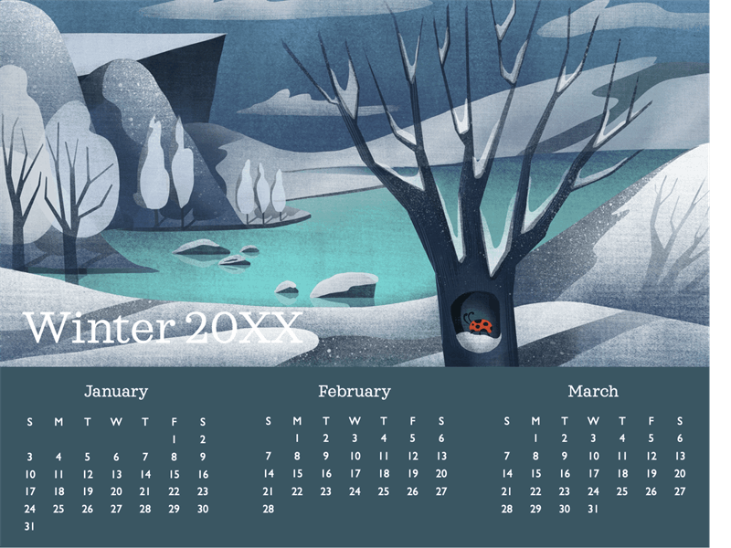 Ladybug quarterly calendar
