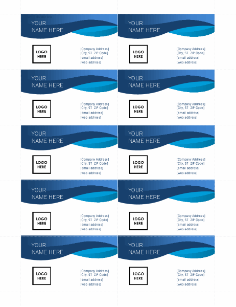 Blue curve business cards