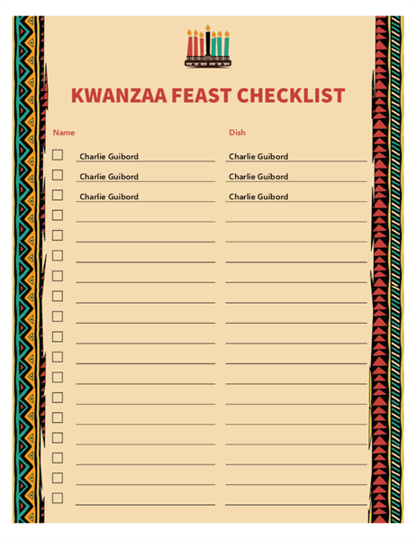 Kwanzaa checklist