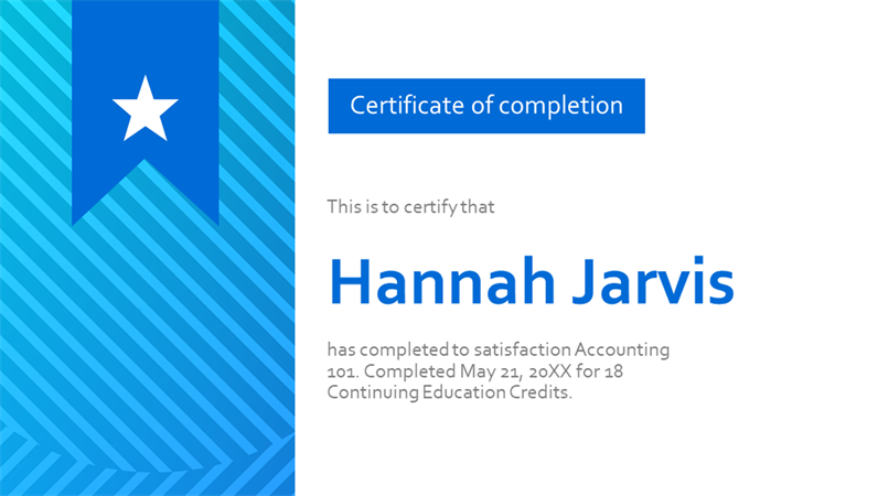 Certificate of completion Certificate of completion